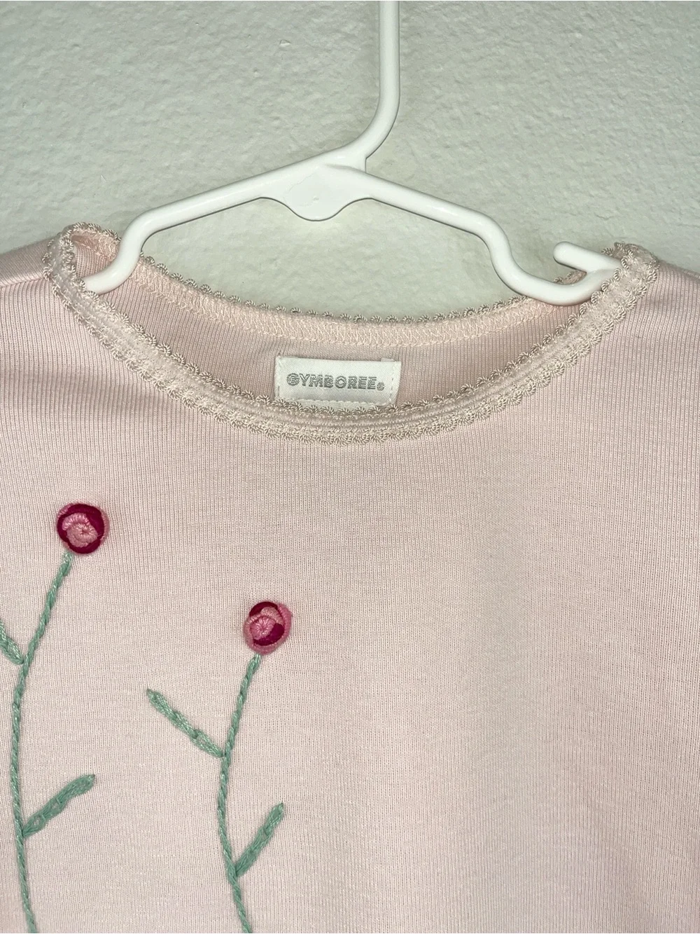 Gymboree 1999 Floral Embroidered Long Sleeve Pink Vintage Shirt 5-6 Years